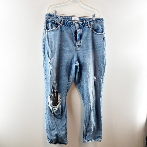 Abercrombie & Fitch The Dad High Rise Curve Love Button Fly Jeans Blue 18 - Picture 6 of 9